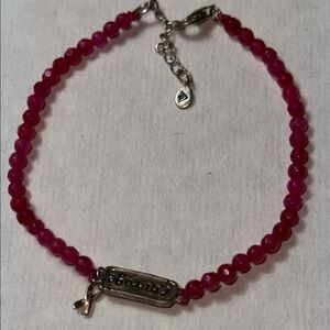 Silpada  925 Courage Breast Cancer Awareness Beaded Bracelet